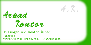 arpad kontor business card